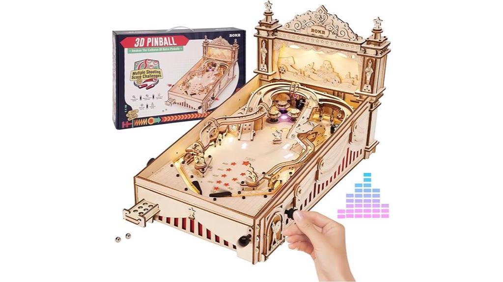 miniature wooden pinball puzzle