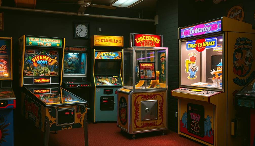 variety of arcade games