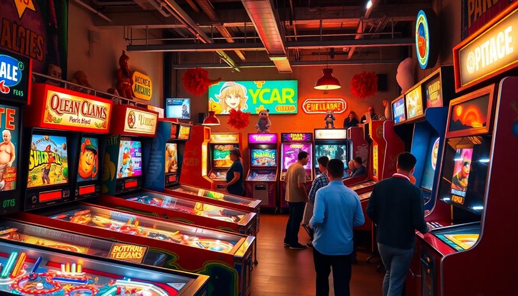 variety of arcade games