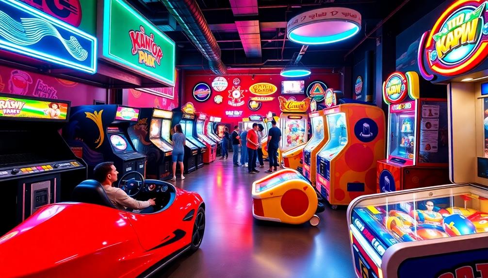 variety of arcade games