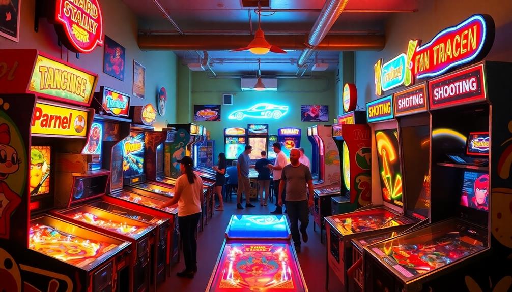 variety of arcade games