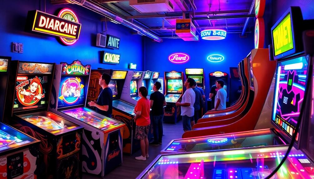 variety of arcade games