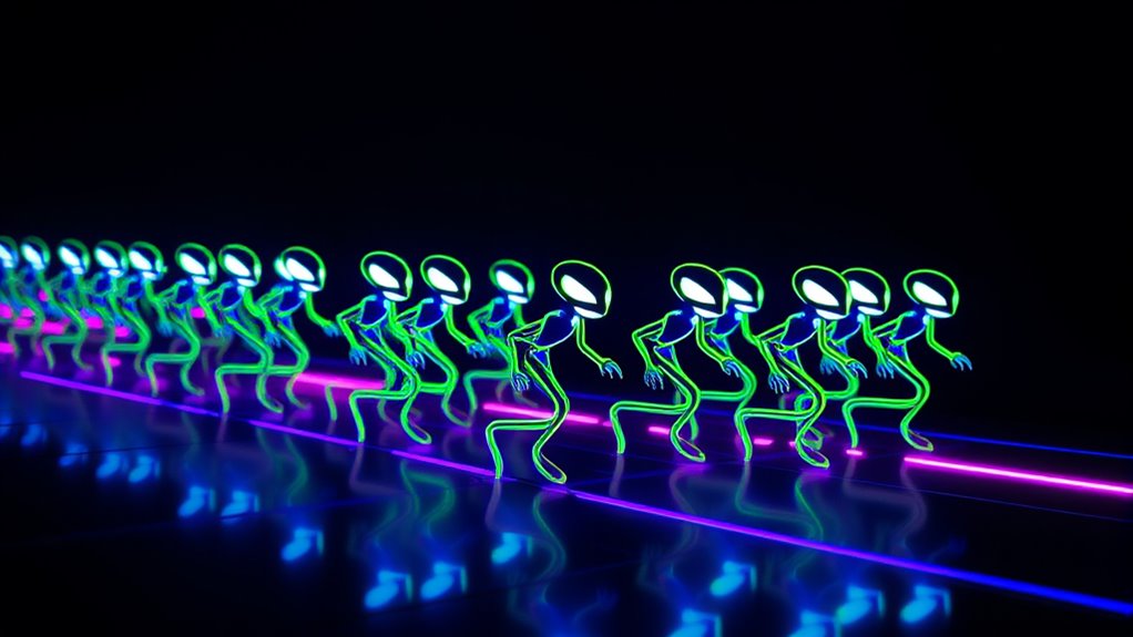 rhythmic alien movement synchronization