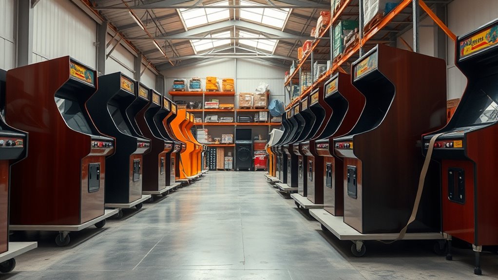 securely handle arcade machines