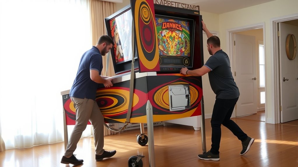 securely moving pinball machines