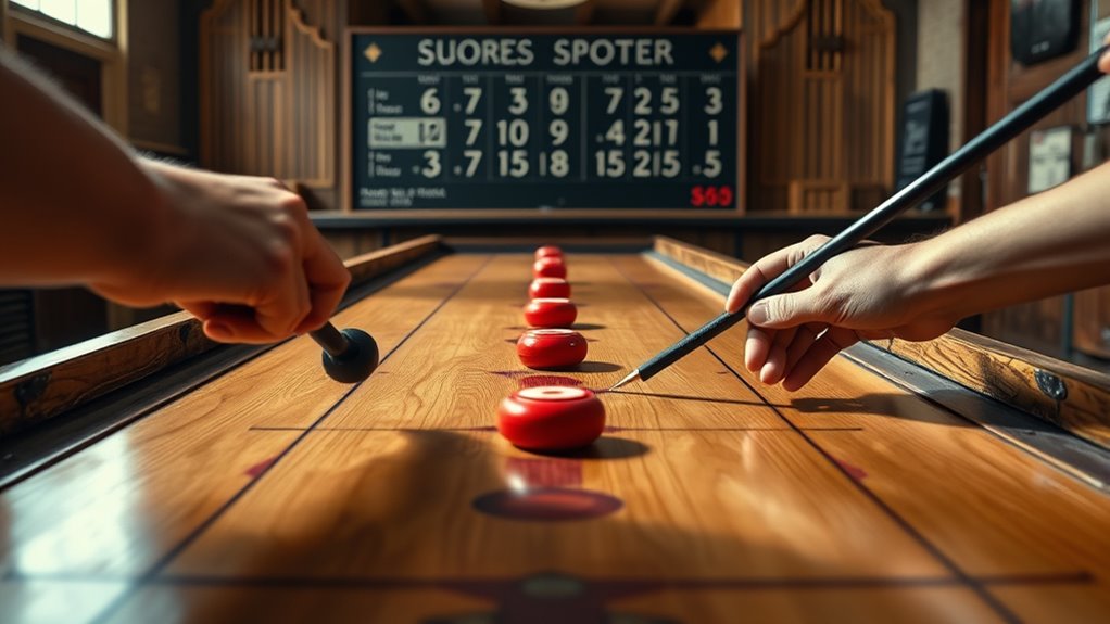 sliding pucks into scoring zones