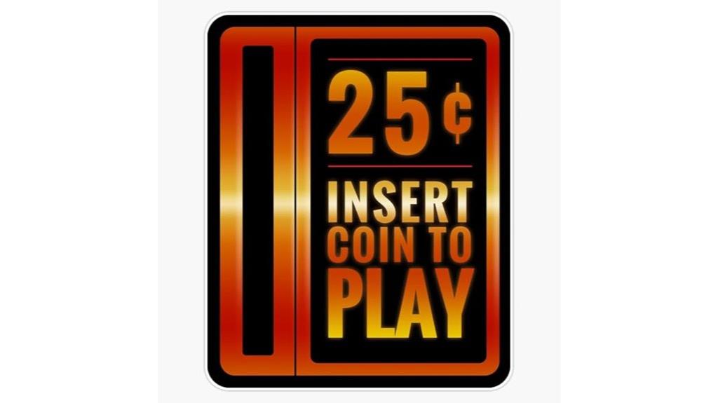 25 cent arcade coin decal