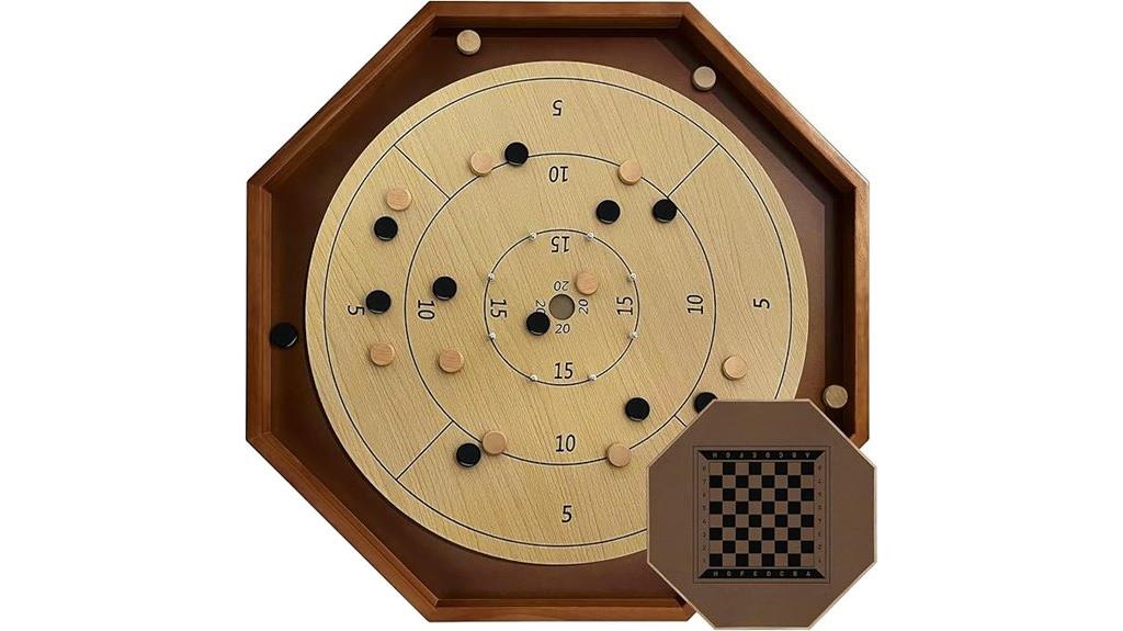 27 inch wooden crokinole game