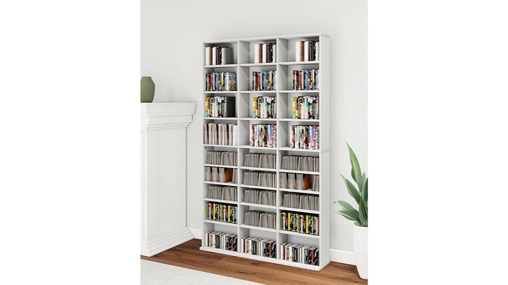 adjustable 8 tier dvd storage