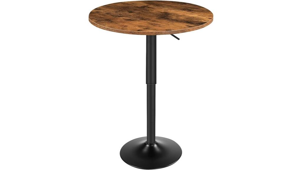 adjustable bar table with base