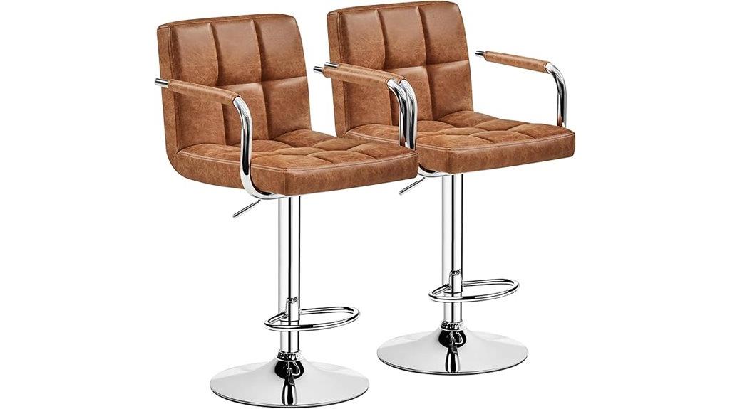 adjustable pu leather barstools