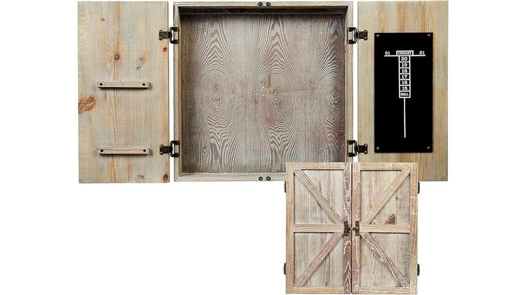 american barnwood dartboard cabinet