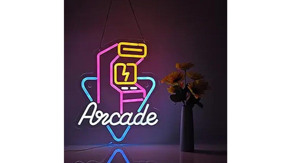 arcade neon wall decor