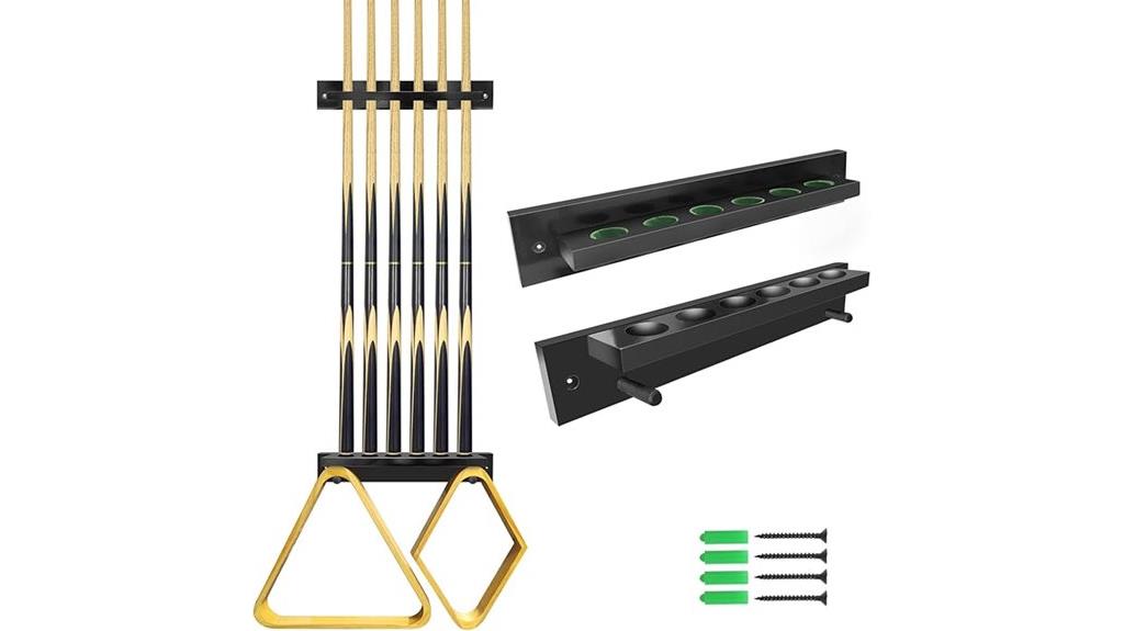 billiard cue wall rack