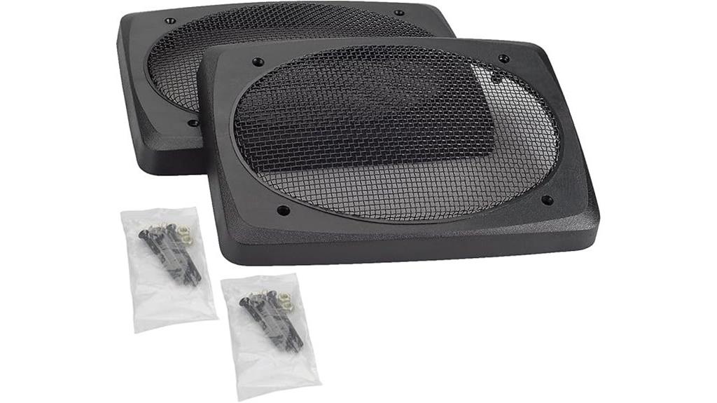 black metal speaker grills