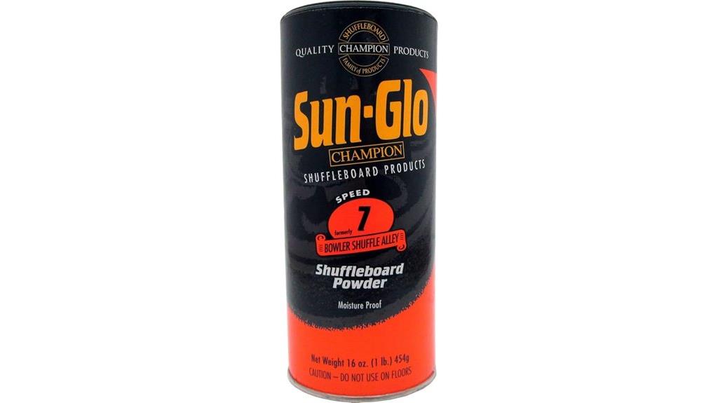 bright yellow shuffleboard powder