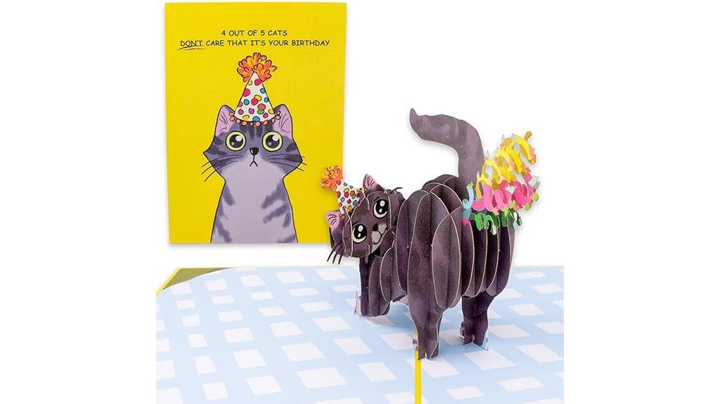 cat themed birthday pop up card