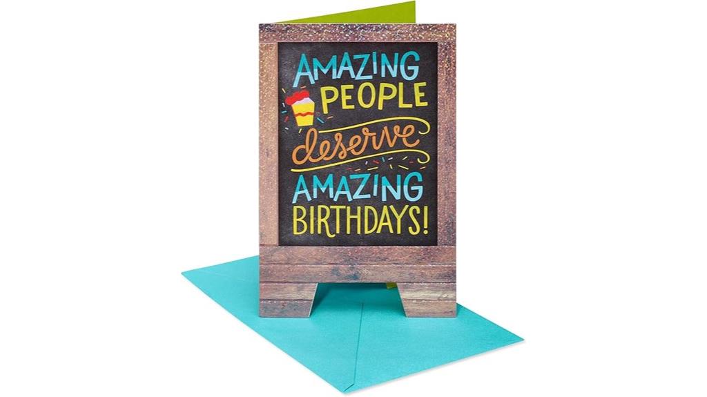 celebration card with chart