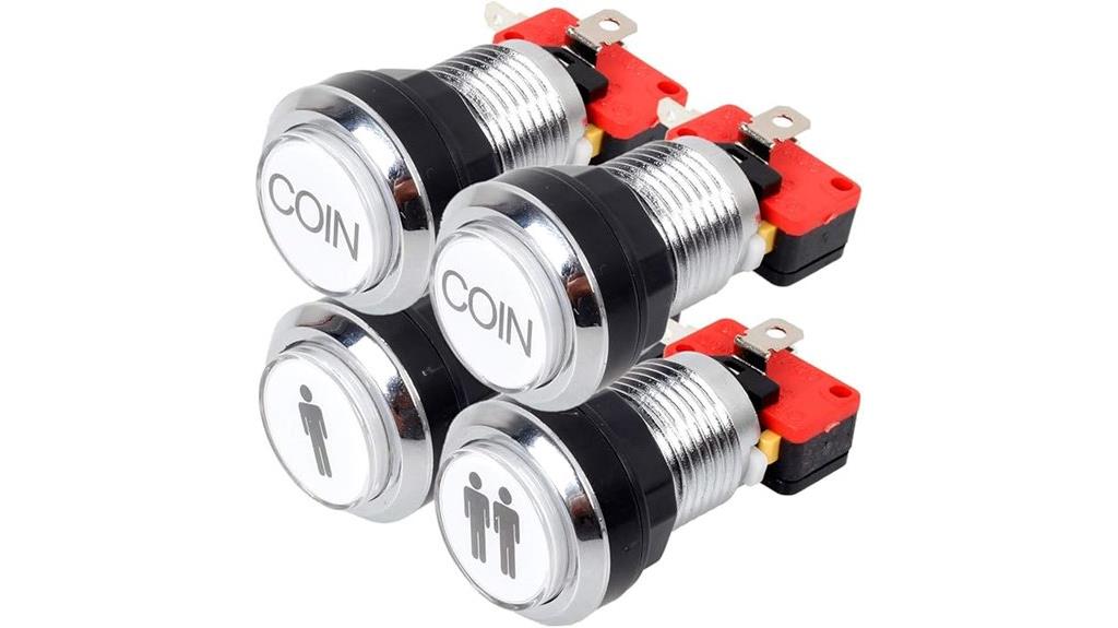 chrome silver illuminated buttons