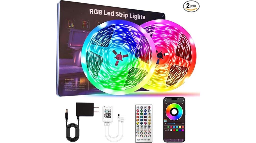 colorful bedroom led strip