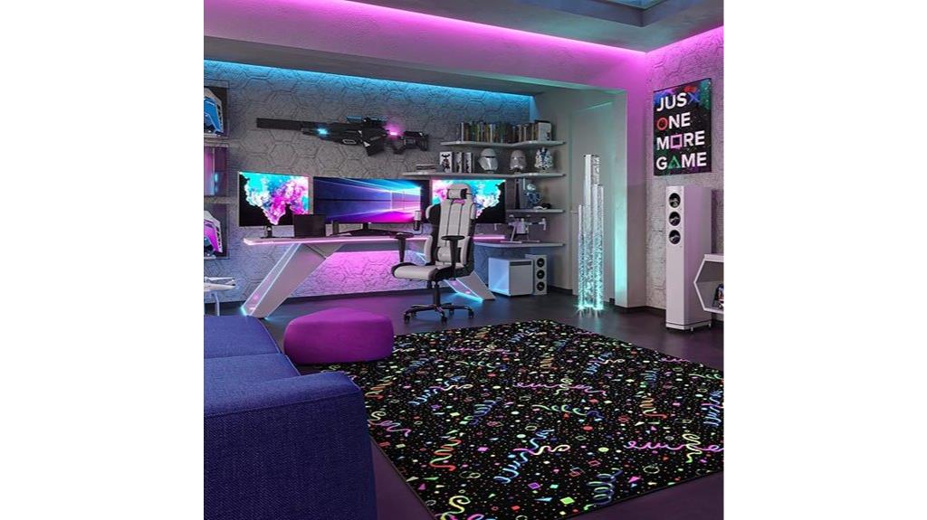 colorful fluorescent celebration rug