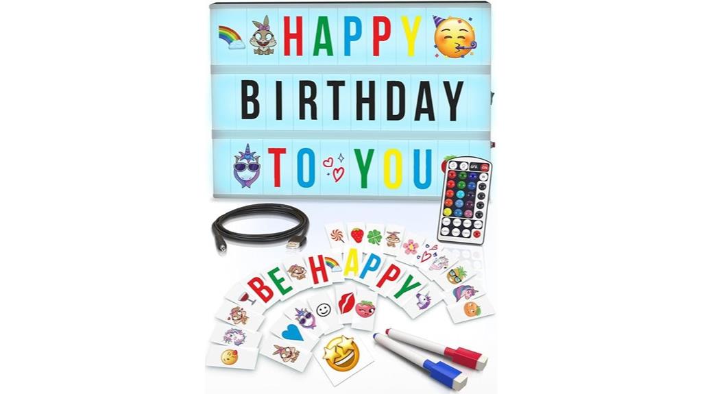 colorful letter light box