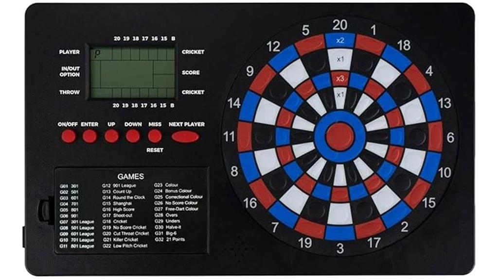 digital dartboard with 32 games