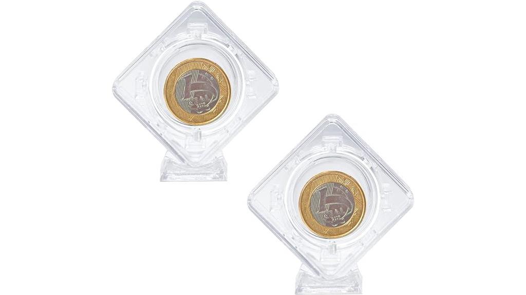 double coin display holders