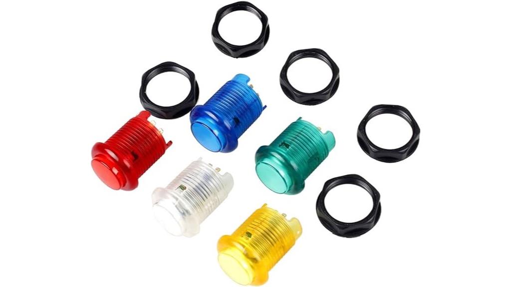 five 30mm led push buttons