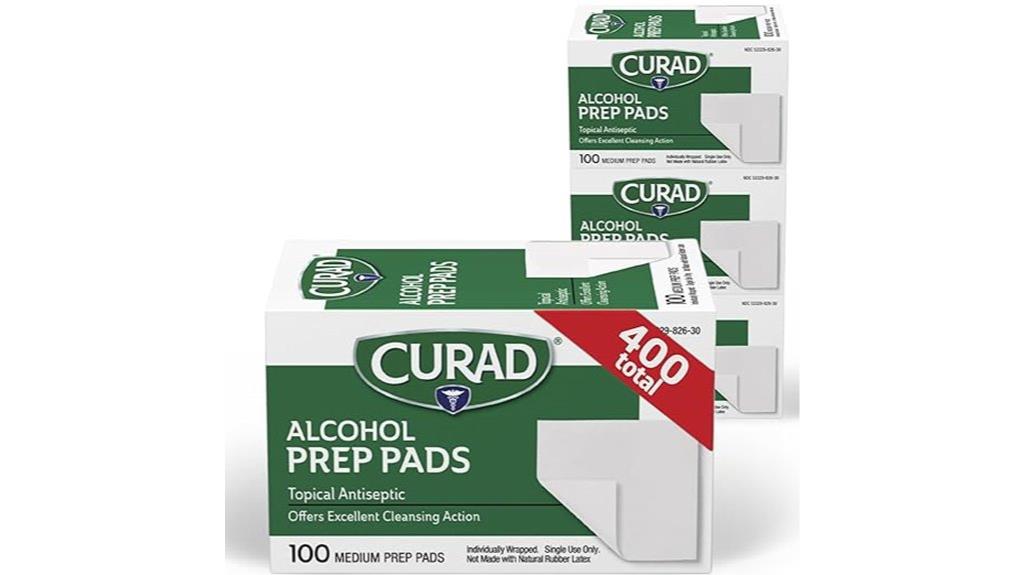 four pack alcohol prep wipes