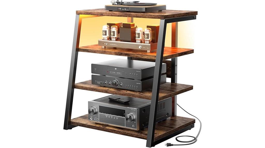 four tier media stand