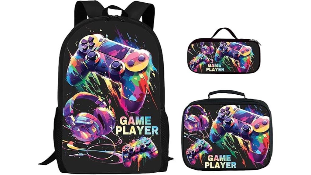 gamer backpack lunch set