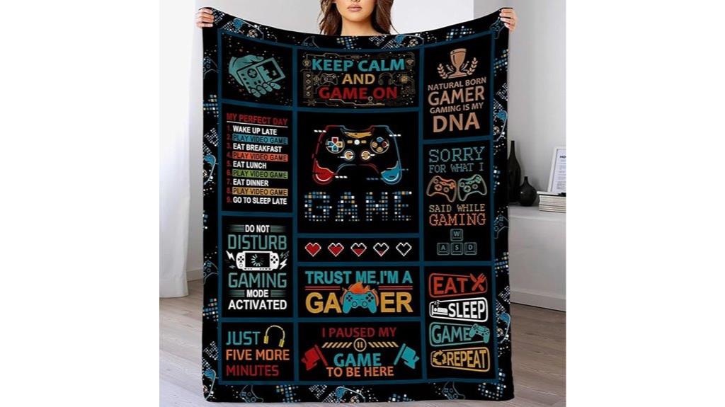 gaming flannel throw blanket