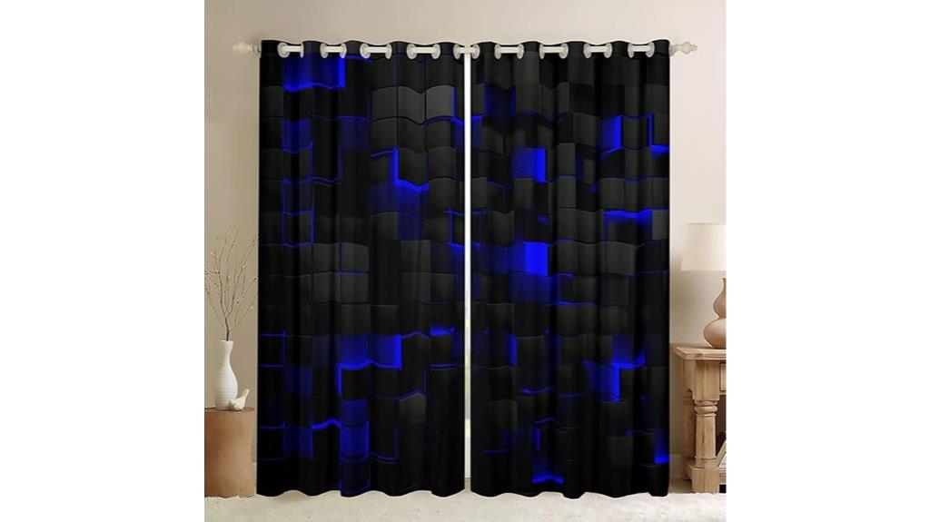 geometric blackout curtain panels