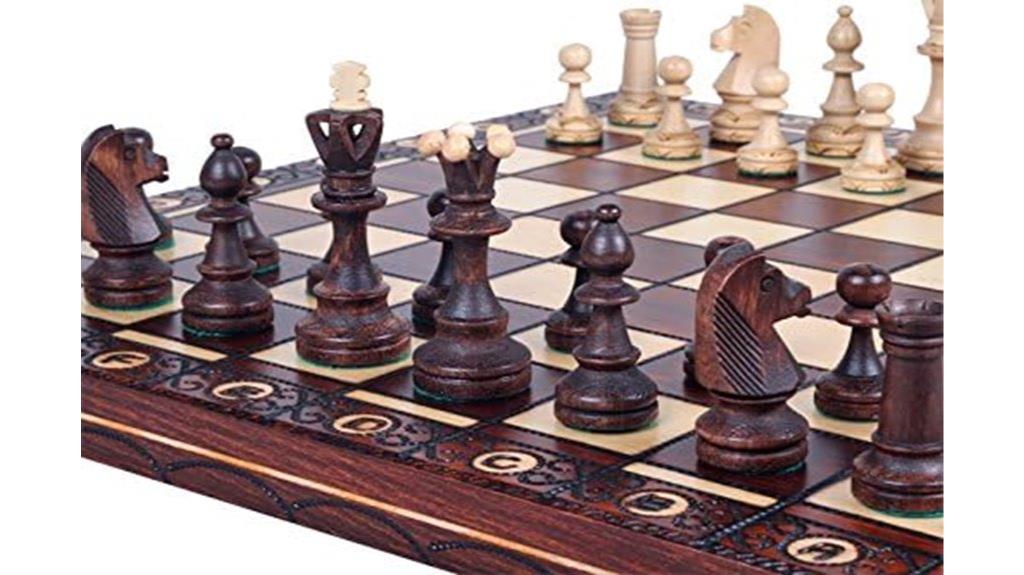 handcrafted wooden chess set