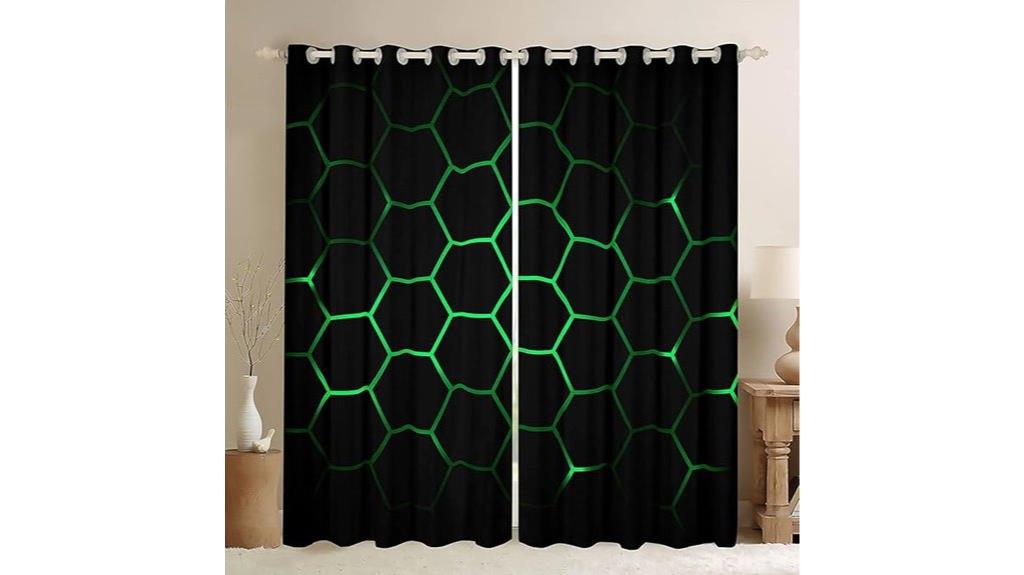 hexagonal window curtain panels