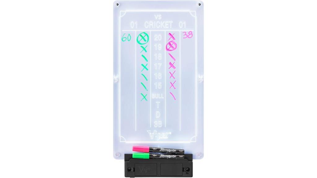illuminated back lit dart scoreboard