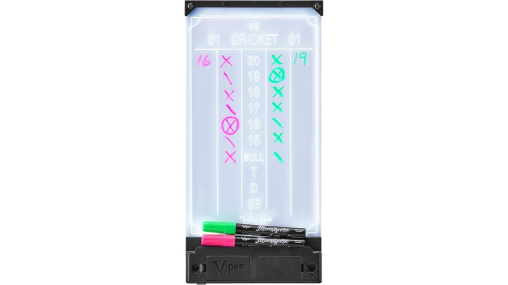 illuminated dart scoreboard