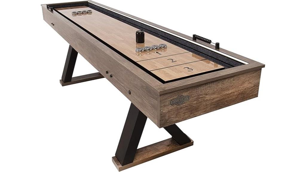 large 9 foot shuffleboard table