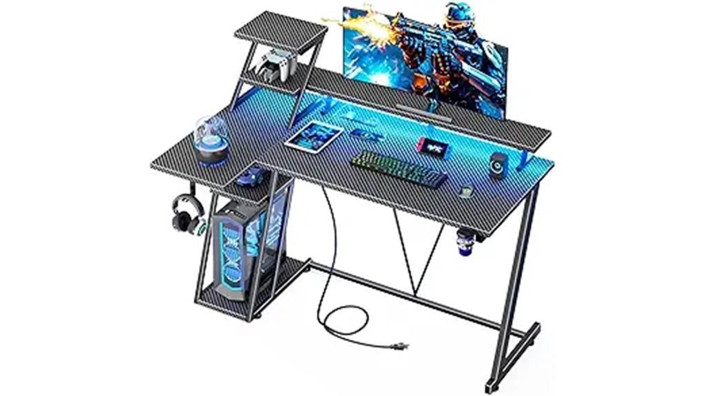 large led gaming desk