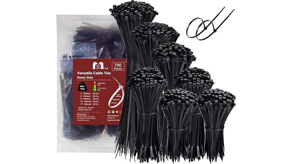 large pack of assorted zip ties