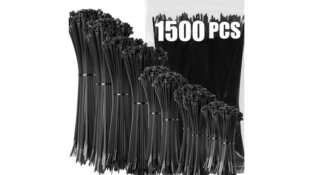 large pack of assorted zip ties