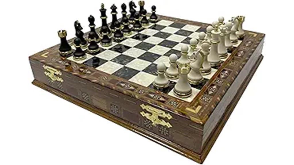 large wooden chess set