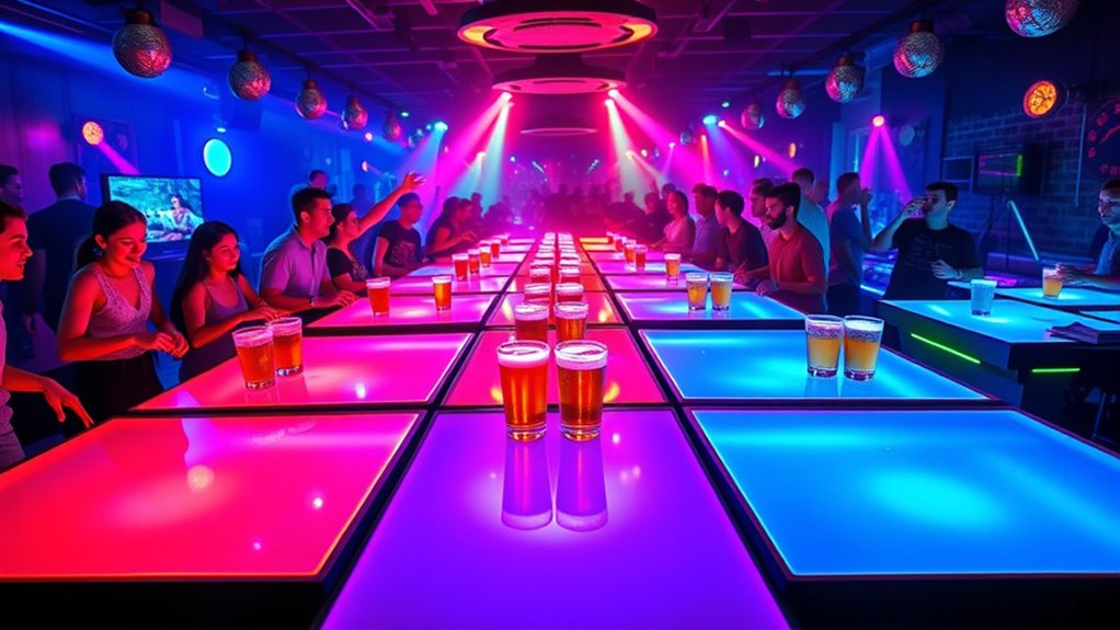 led lit beer pong tables