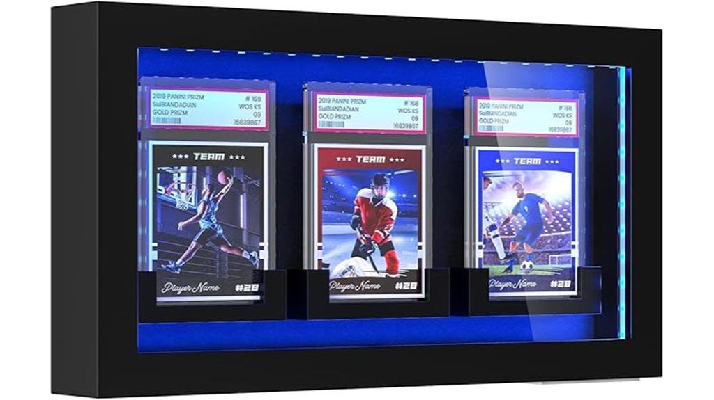 led lit card display case