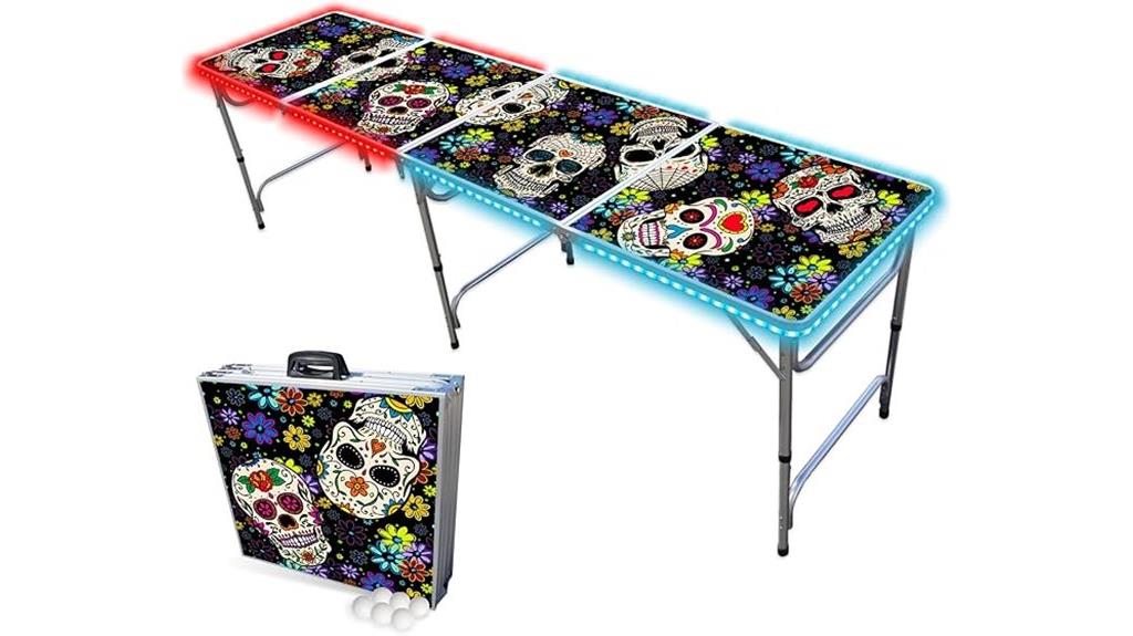 led lit folding beer pong
