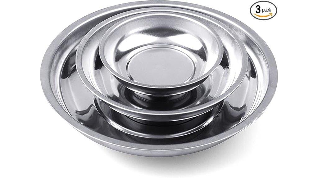 magnetic round stainless trays