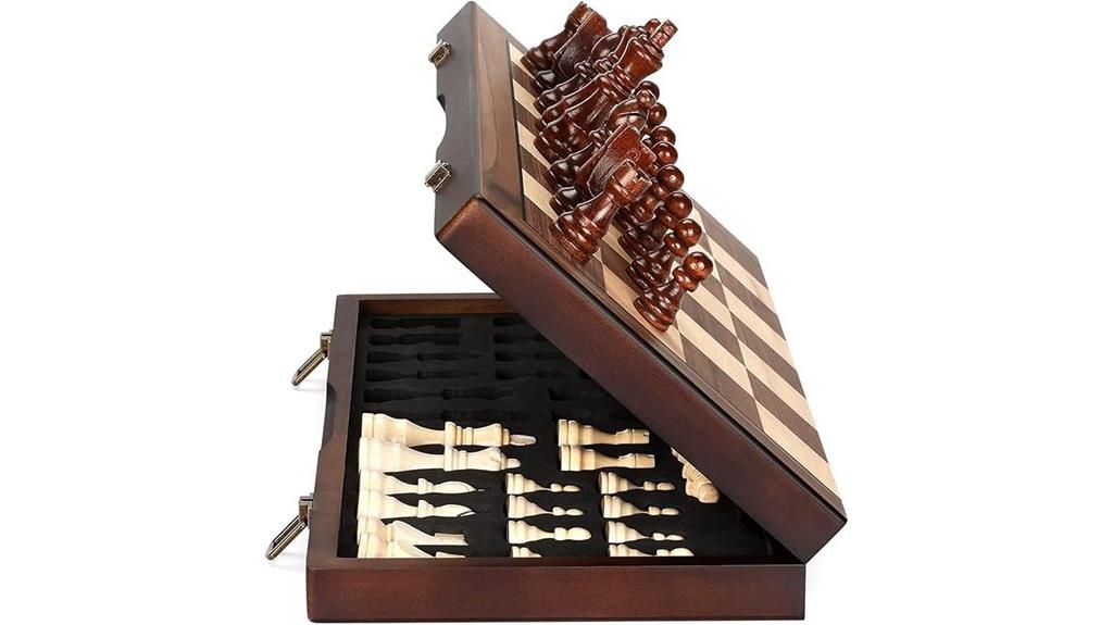 magnetic wooden chess set