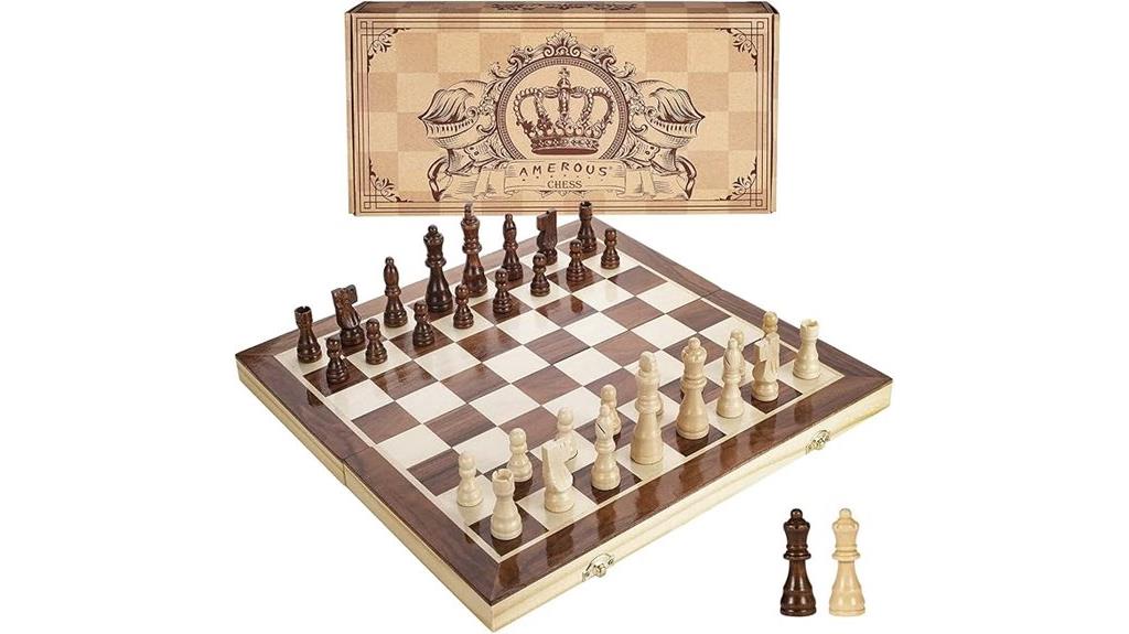magnetic wooden chess set