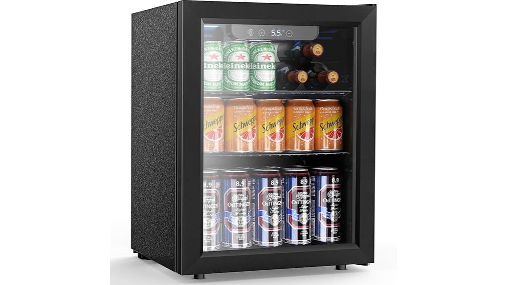mini glass door beverage cooler